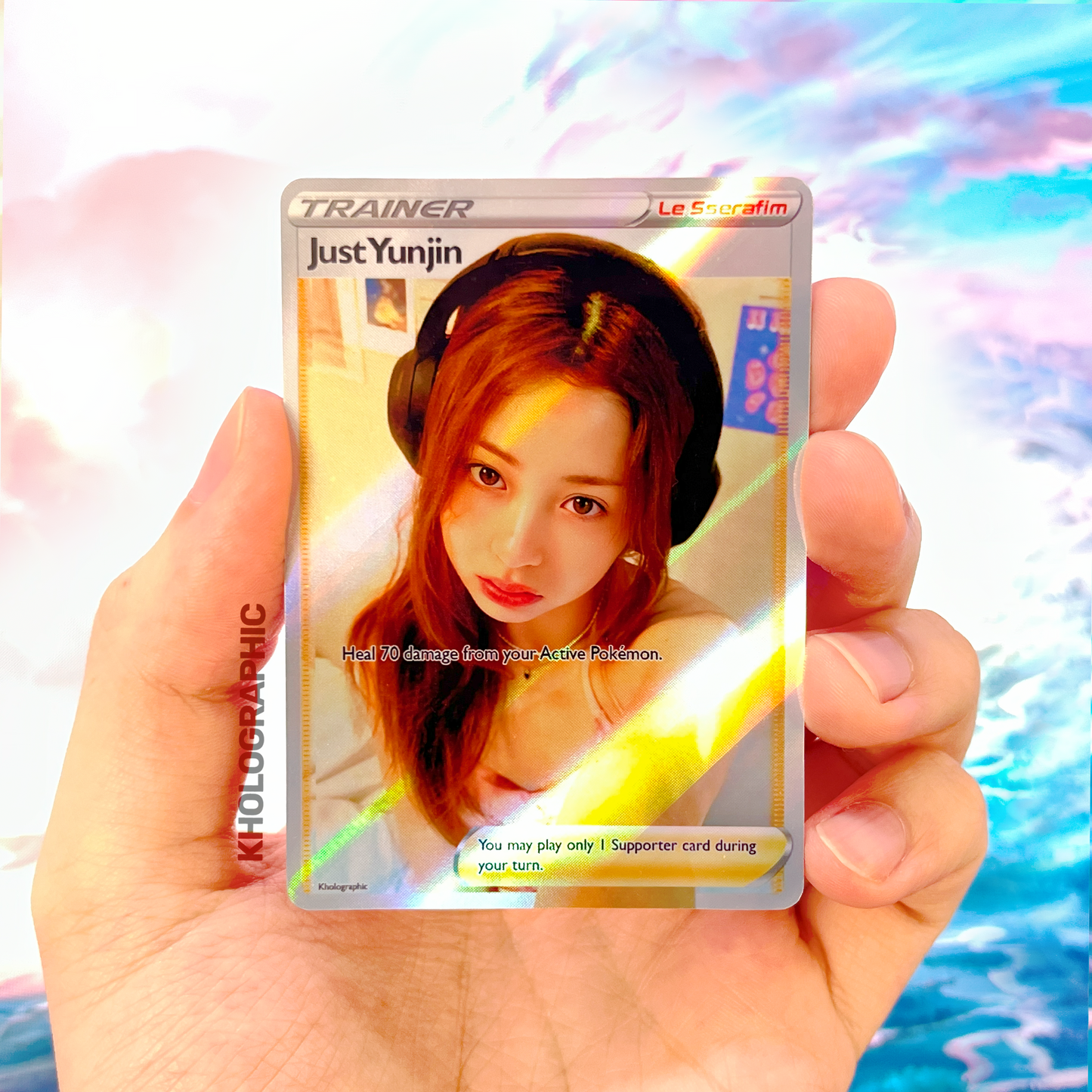 Le Sserafim Yunjin Trainer Holographic Cards