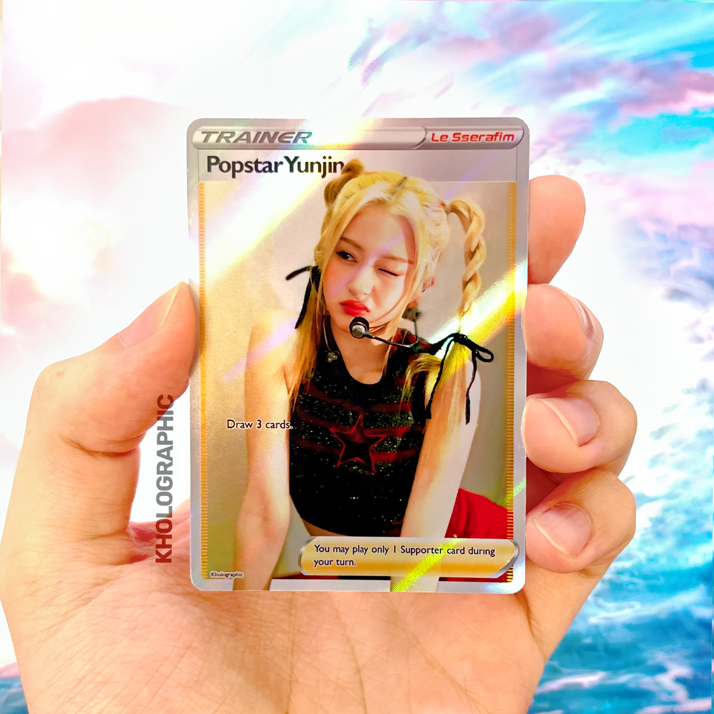 Le Sserafim Yunjin Trainer Holographic Cards