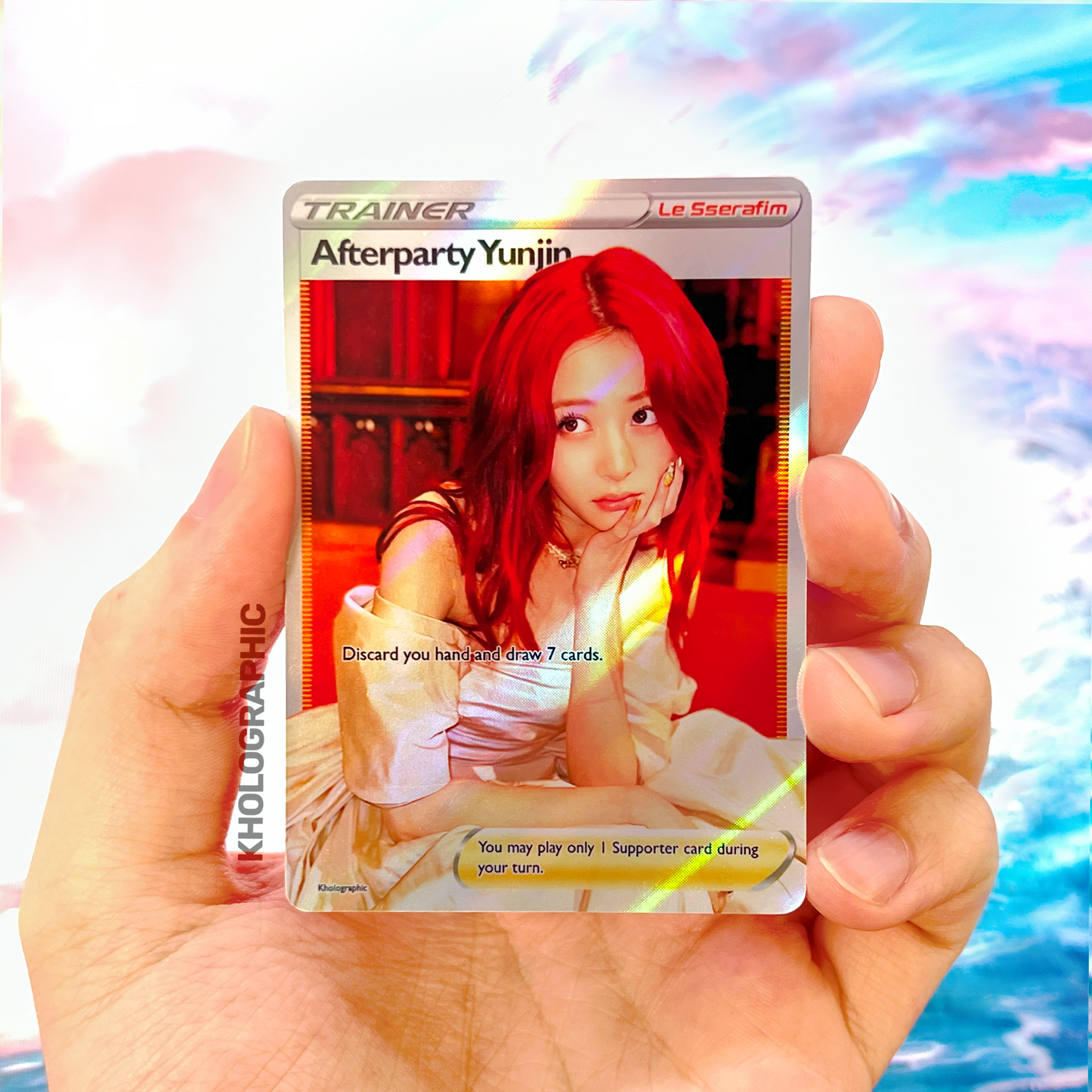 Le Sserafim Yunjin Trainer Holographic Cards