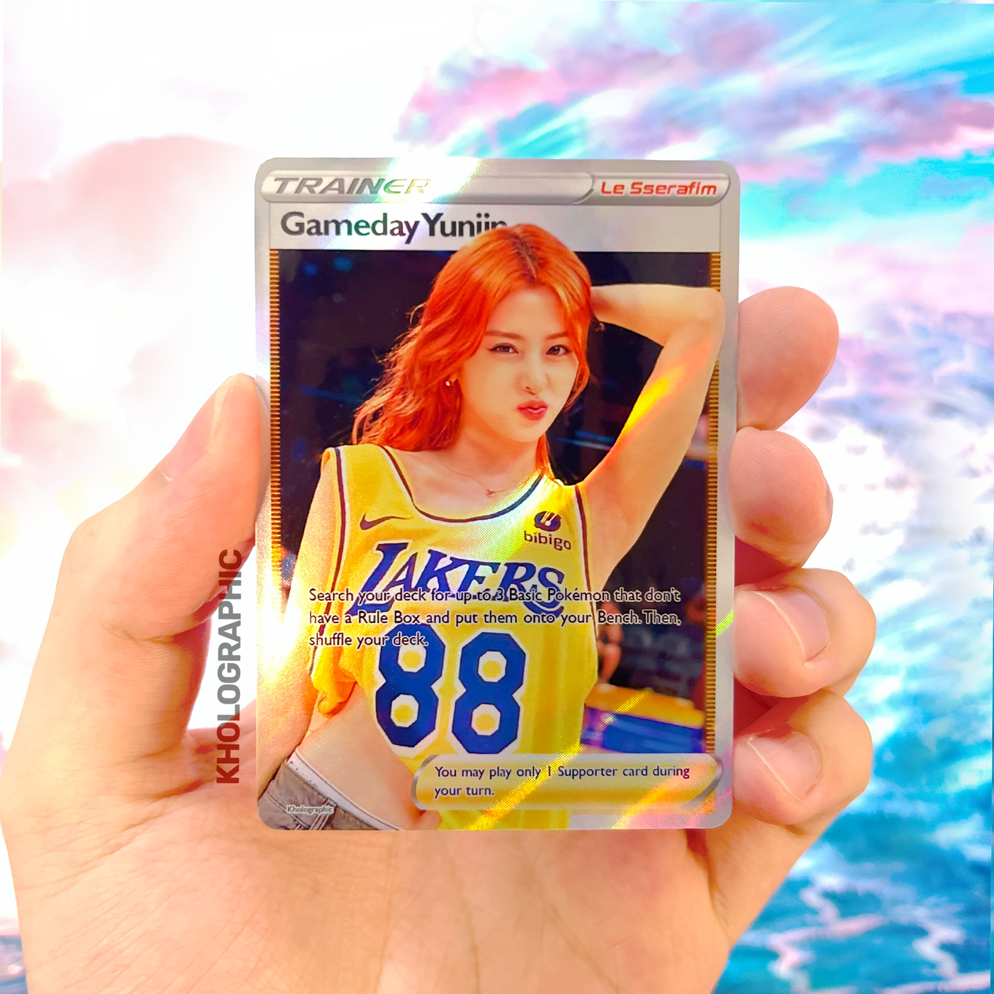 Le Sserafim Yunjin Trainer Holographic Cards