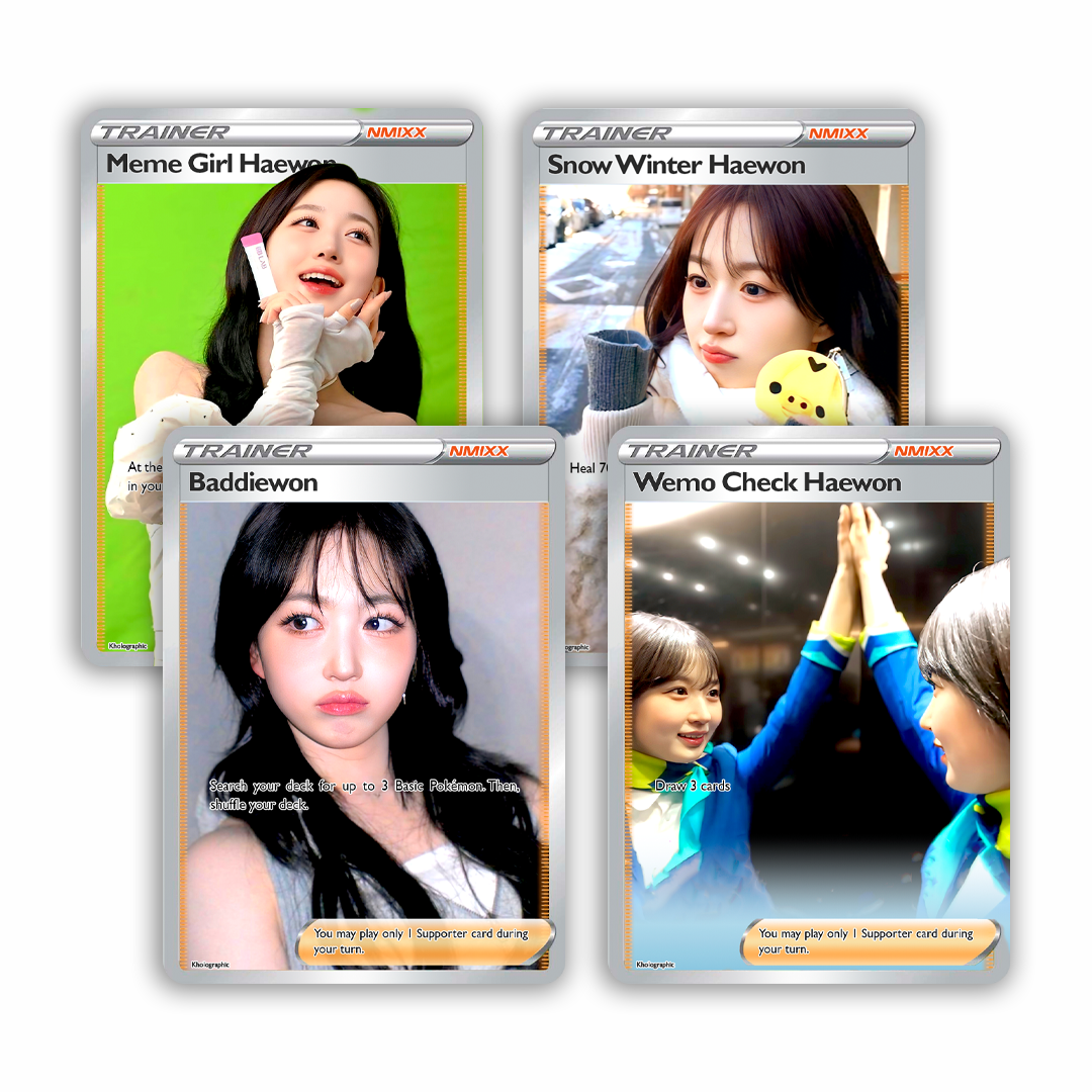 NMIXX Haewon Trainer Holographic Cards – Kholographic
