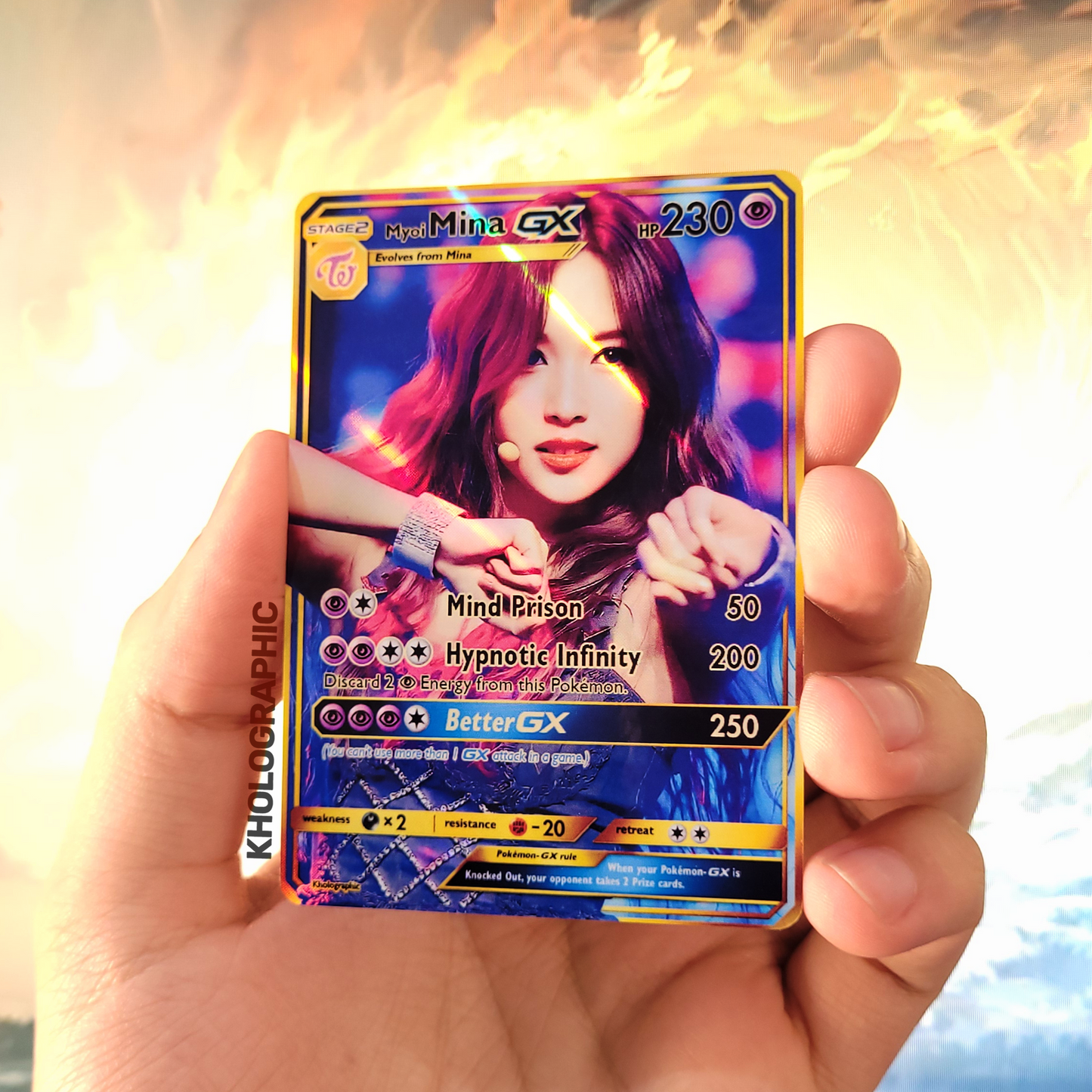 Twice Mina GX Gold Holographic Cards