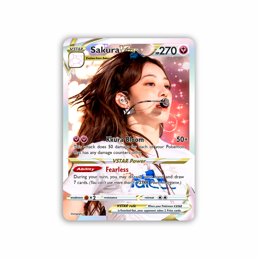 Le Sserafim Sakura VSTAR Holographic Card – Kholographic Le Sserafim Sakura VSTAR Holographic Card – Kholographic