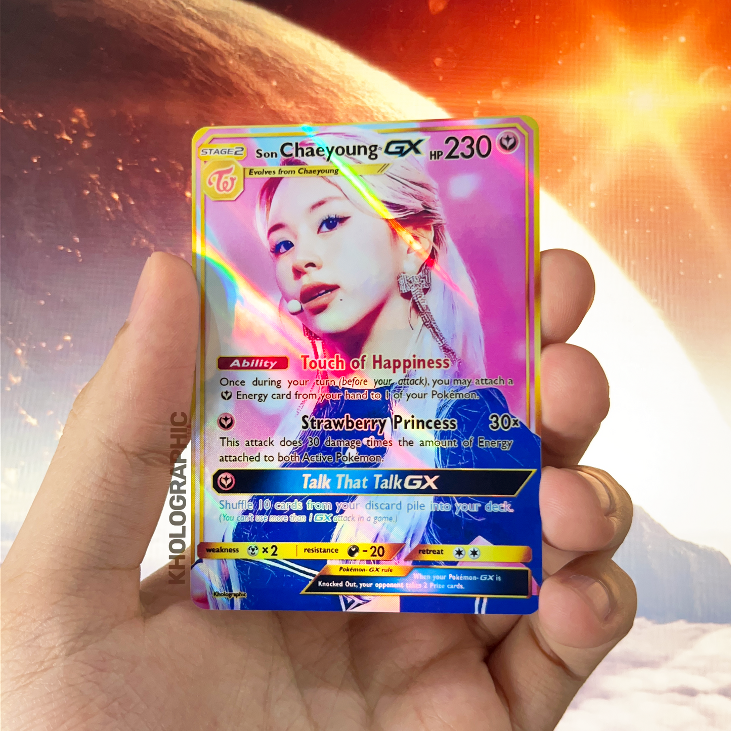 Twice Chaeyoung GX Gold Holographic Cards