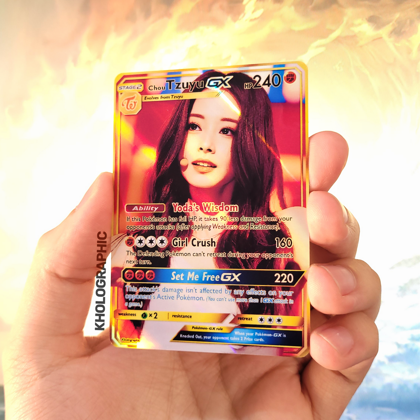 Twice Tzuyu GX Gold Holographic Cards