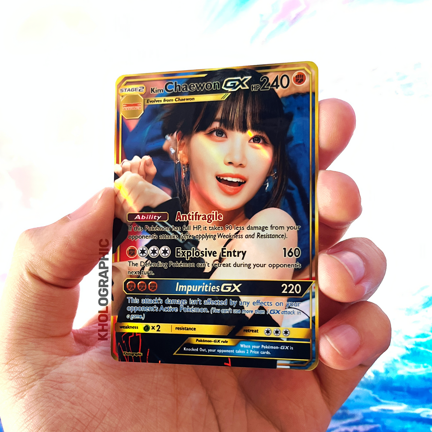 Le Sserafim Chaewon GX Gold Holographic Cards