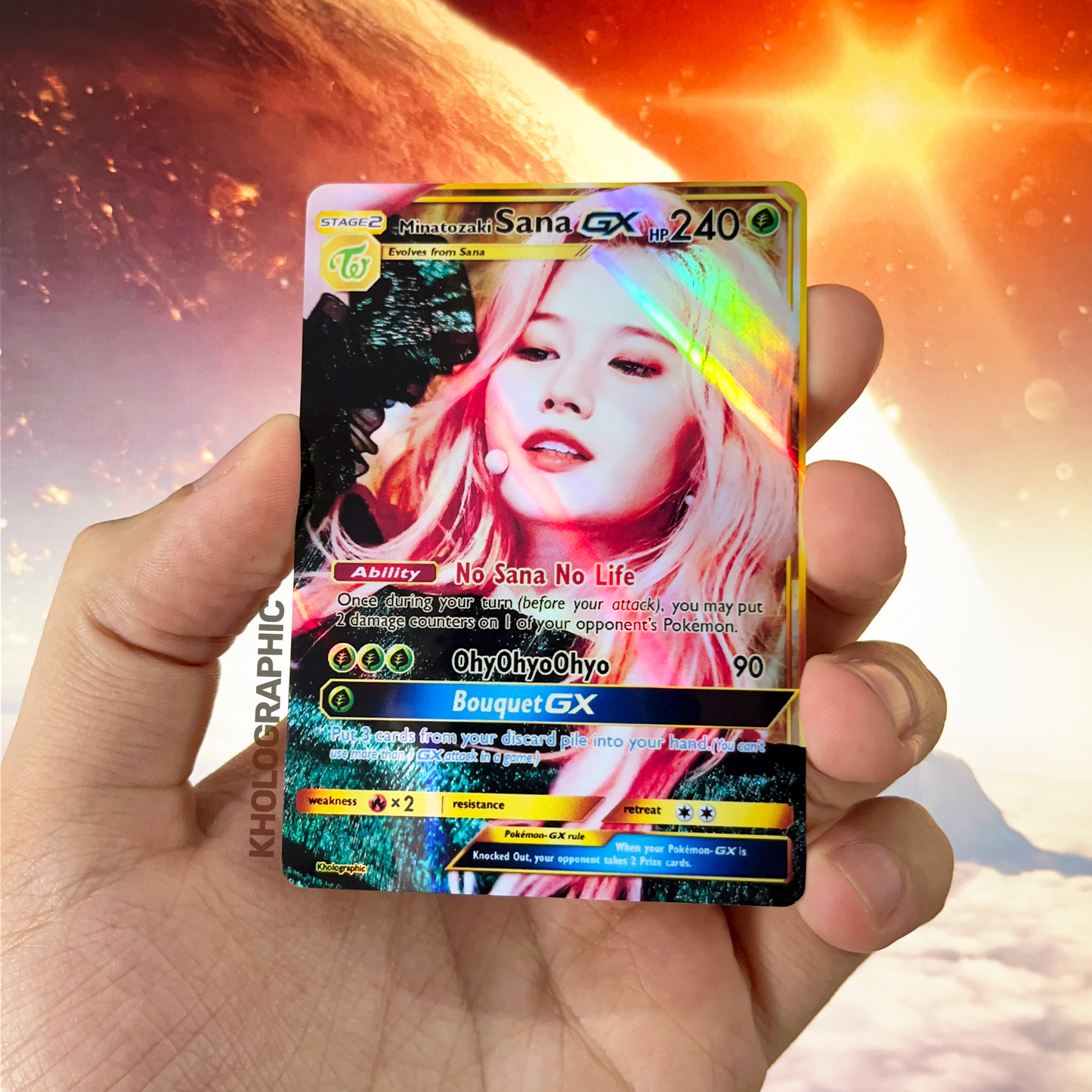 Twice Sana GX Gold Holographic Cards