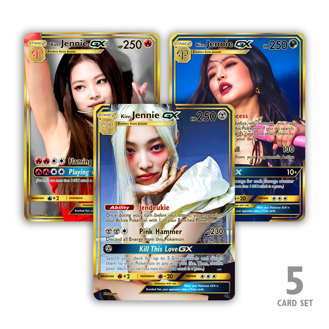 Blackpink Jennie GX Gold Holographic Cards – Kholographic Blackpink Jennie GX Gold Holographic Cards – Kholographic
