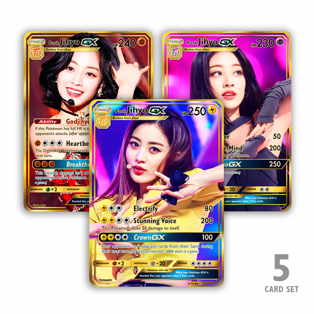jhey holographic card Twice Jihyo GX Gold Holographic Cards – Kholographic