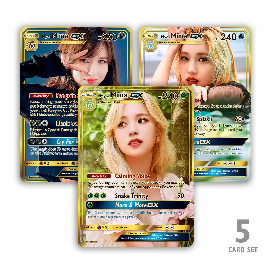 Twice Mina GX Gold Holographic Cards Kholographic Twice Mina GX Gold Holographic Cards Kholographic
