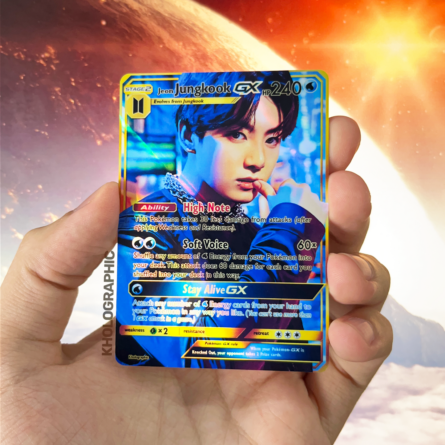 BTS Jungkook GX Gold Holographic Cards