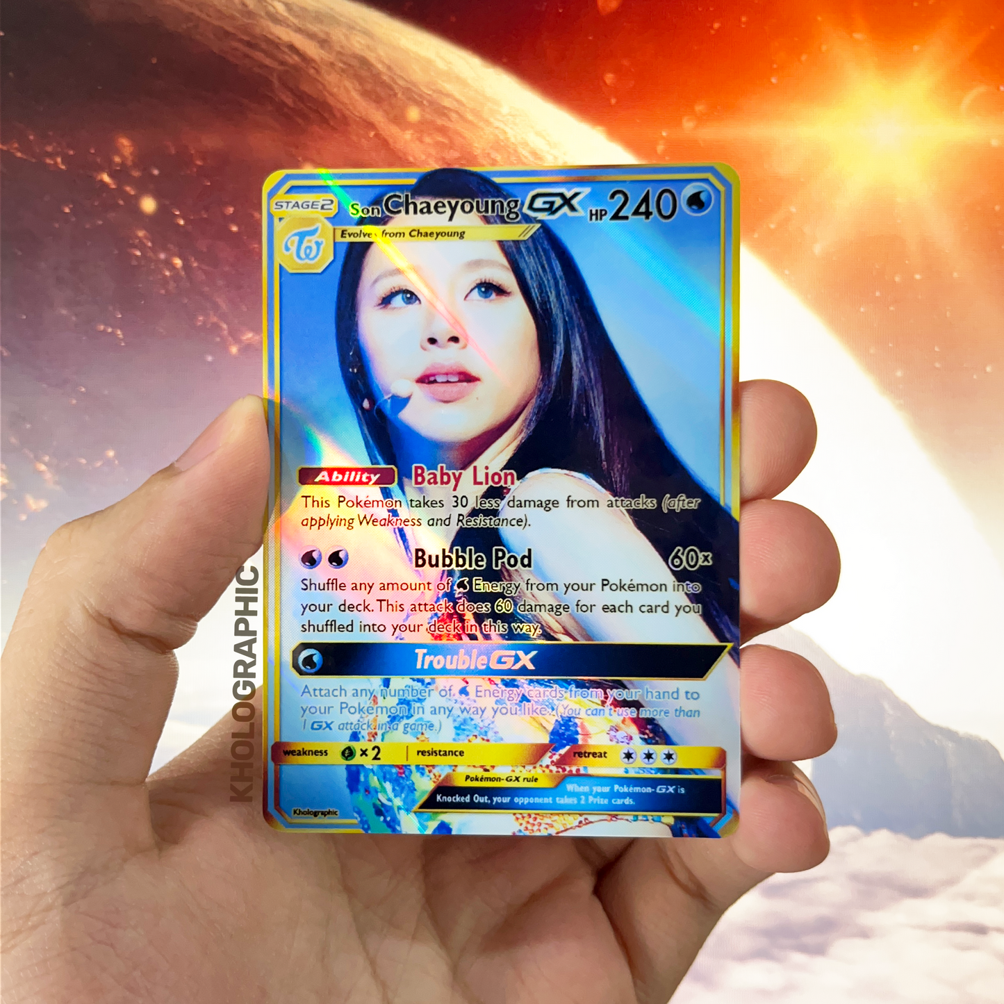 Twice Chaeyoung GX Gold Holographic Cards