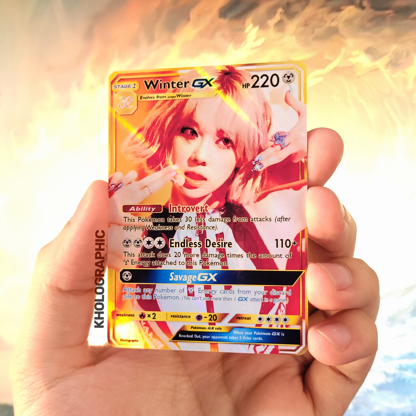 Aespa GX Gold Holographic Cards