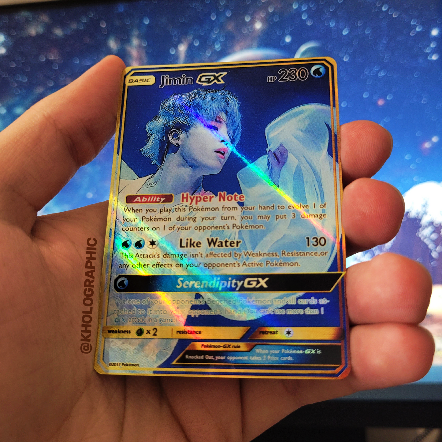 BTS Jimin GX Gold Holographic Cards
