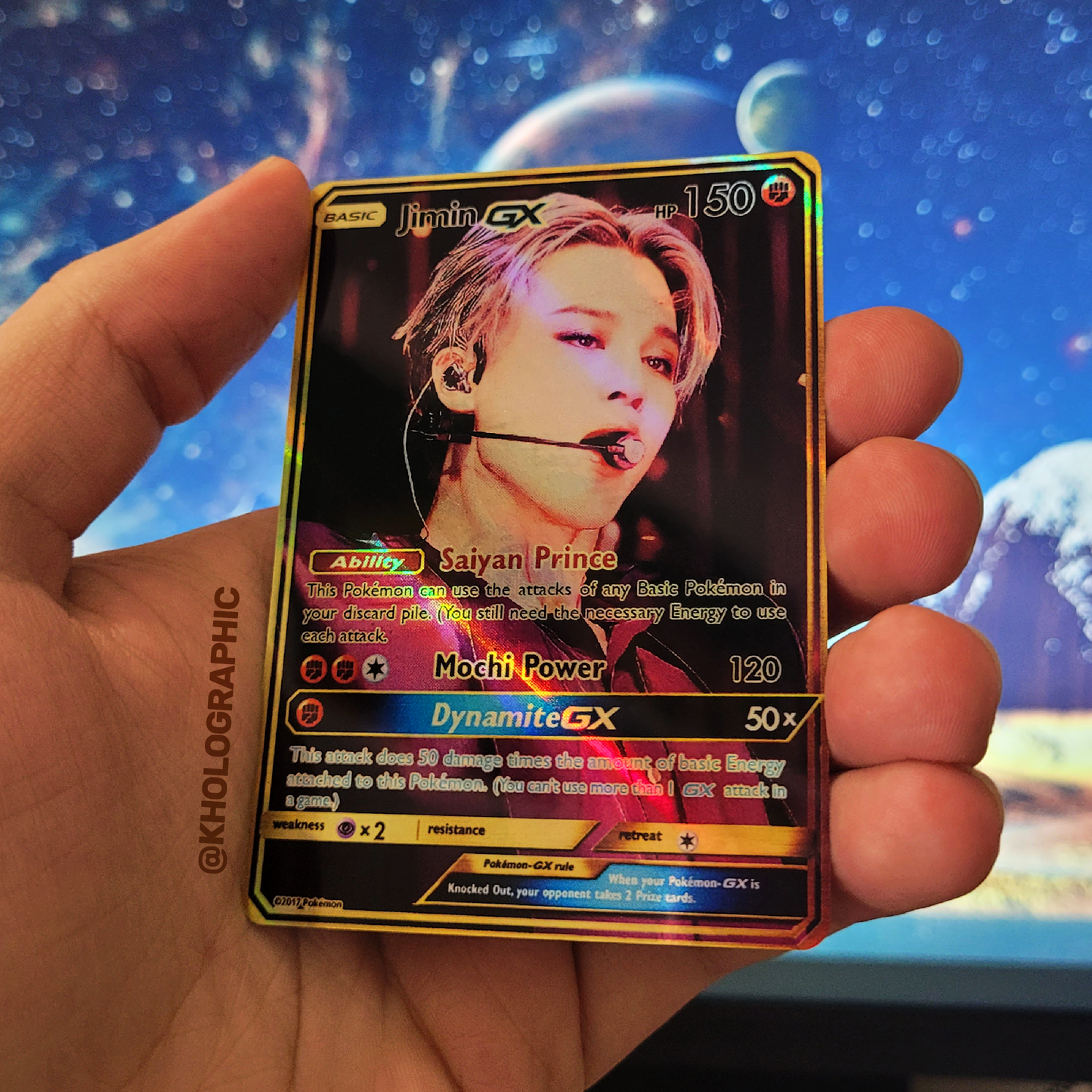 BTS Jimin GX Gold Holographic Cards