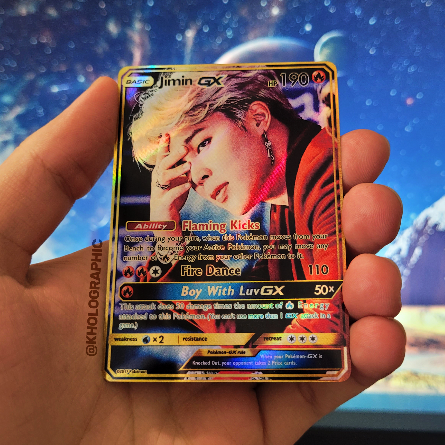 BTS Jimin GX Gold Holographic Cards