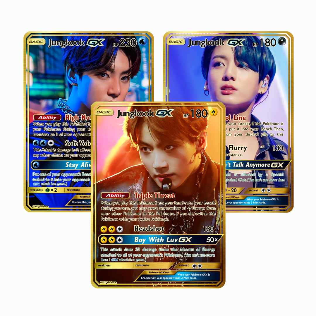 BTS Jungkook GX Gold Holographic Cards