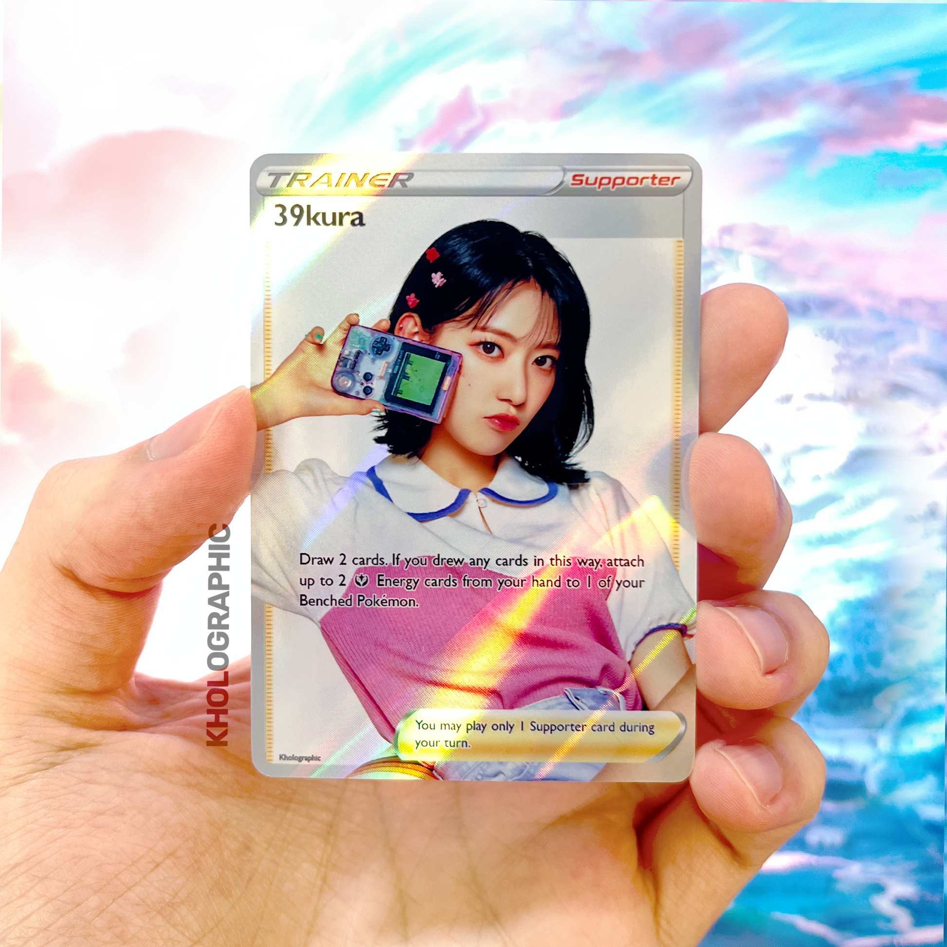 Le Sserafim Sakura Trainer Holographic Cards – Kholographic Le Sserafim Sakura Trainer Holographic Cards – Kholographic