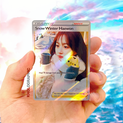NMIXX Haewon Trainer Holographic Cards