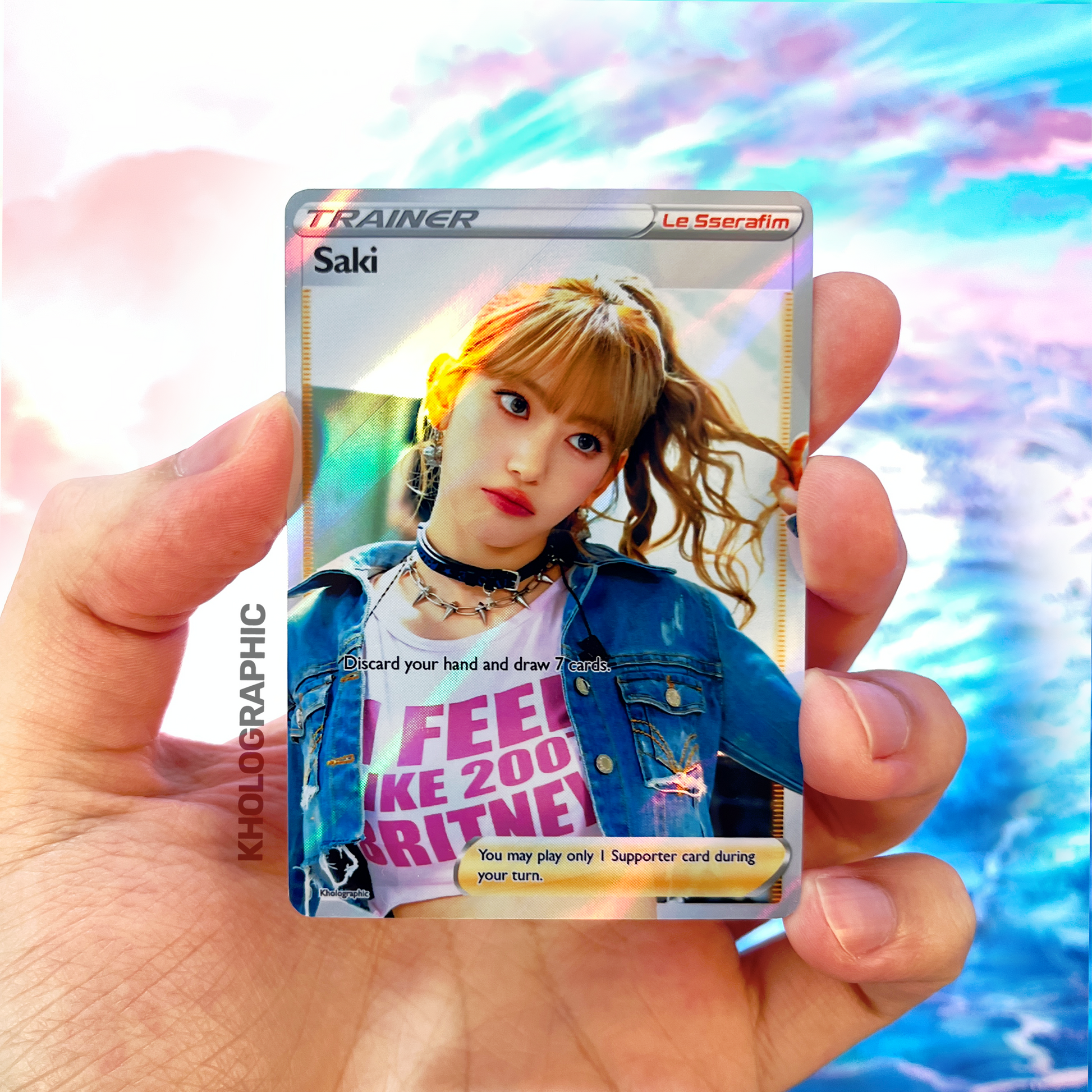 Le Sserafim Sakura Trainer Holographic Cards – Kholographic Le Sserafim Sakura Trainer Holographic Cards – Kholographic