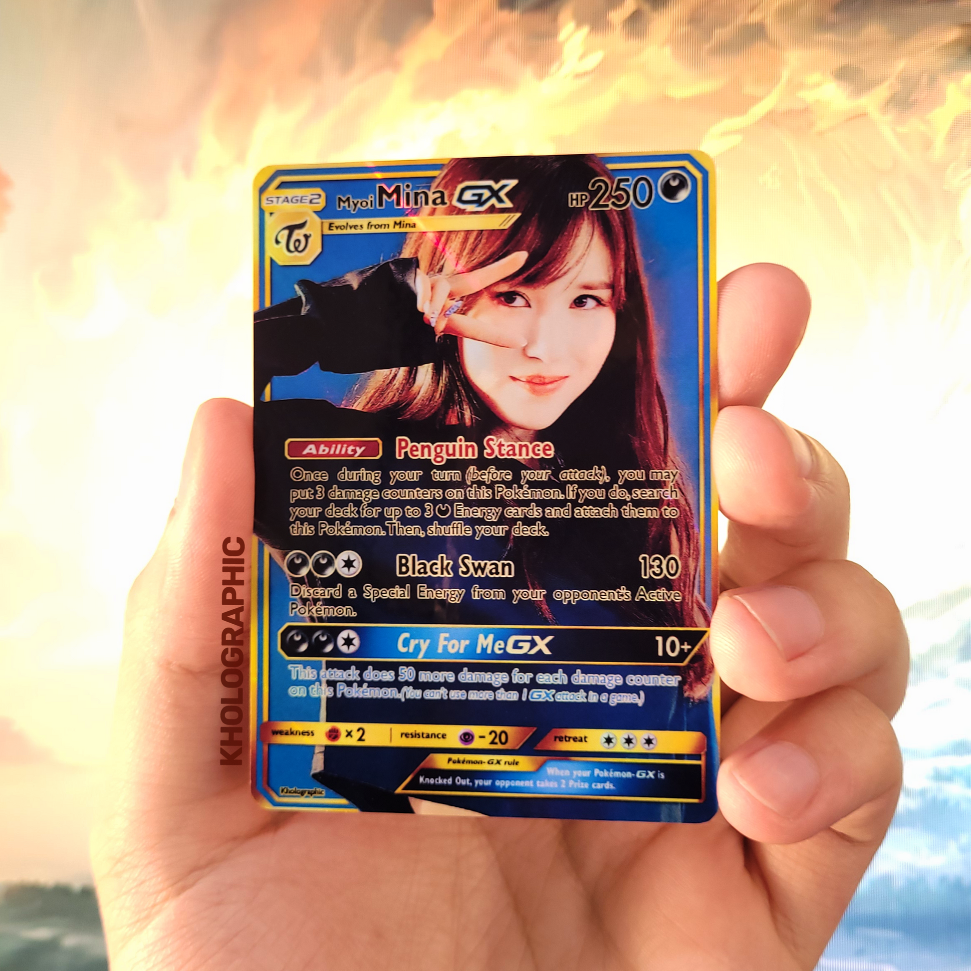 mina pokemon card Twice Mina GX Gold Holographic Cards Kholographic