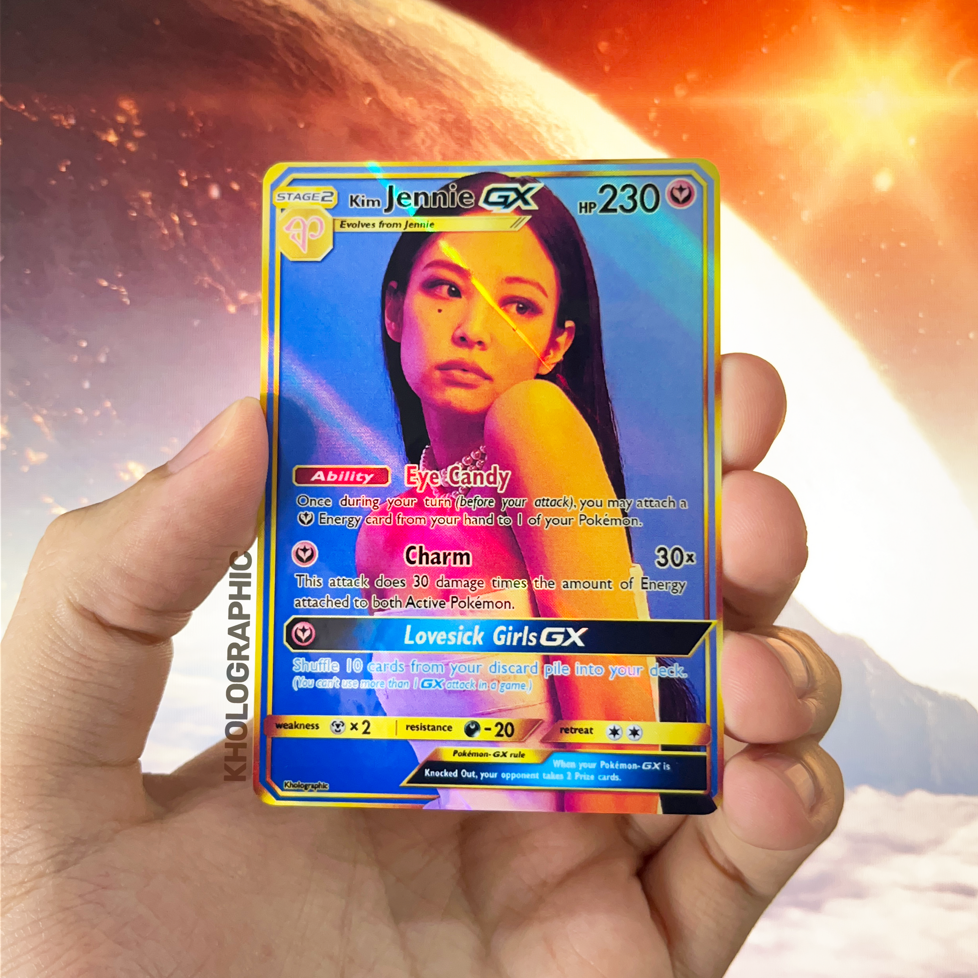 Blackpink Jennie GX Gold Holographic Cards – Kholographic Blackpink Jennie GX Gold Holographic Cards – Kholographic