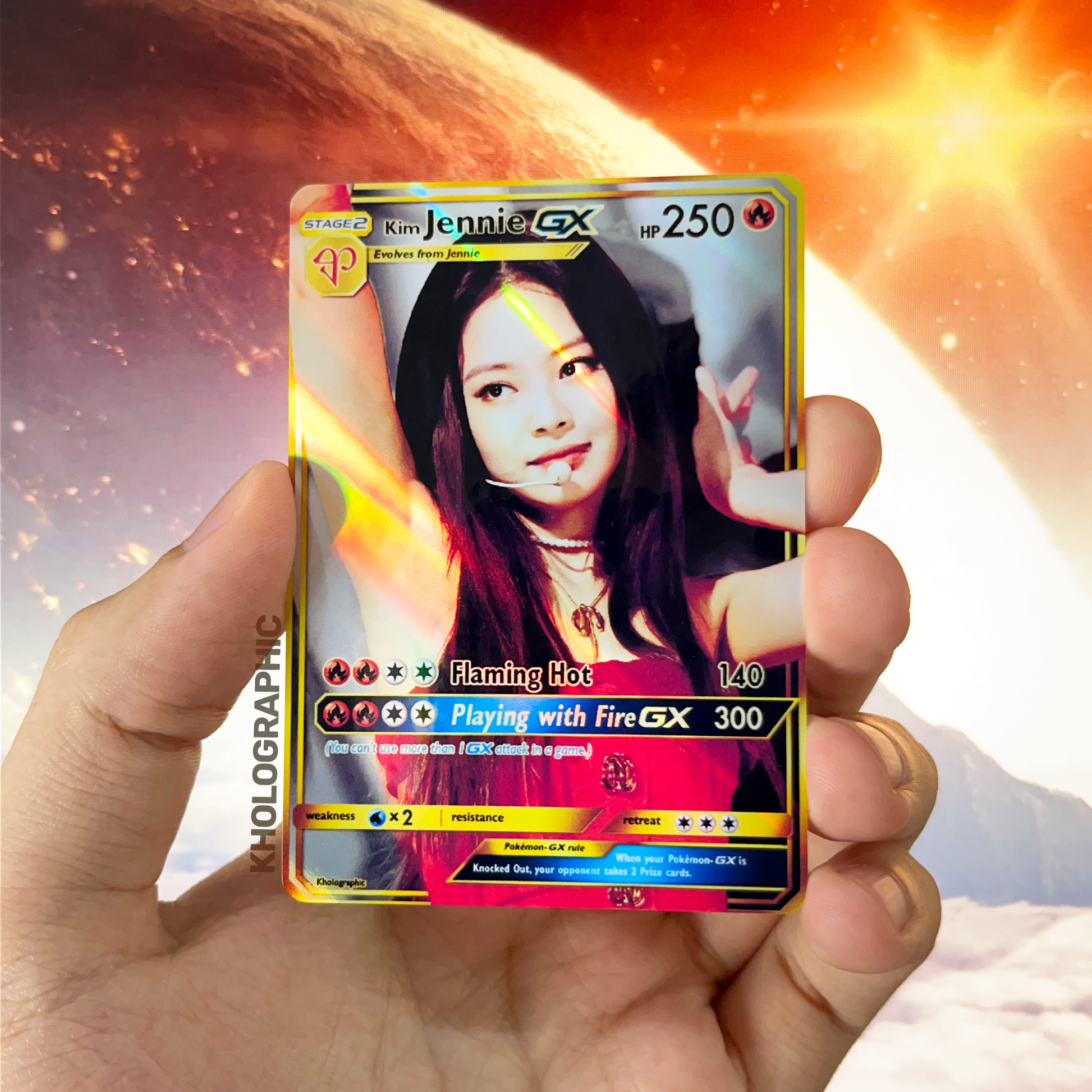 Blackpink Jennie GX Gold Holographic Cards – Kholographic Blackpink Jennie GX Gold Holographic Cards – Kholographic