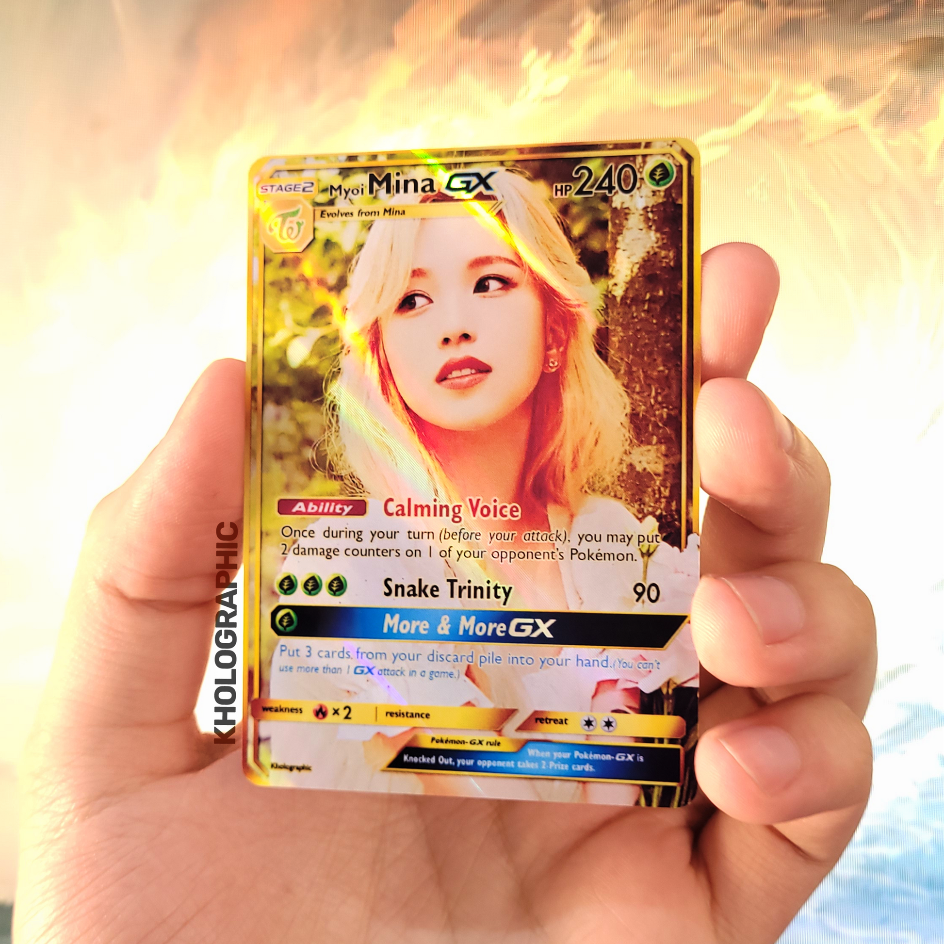pokemon mina card Twice Mina GX Gold Holographic Cards – Kholographic