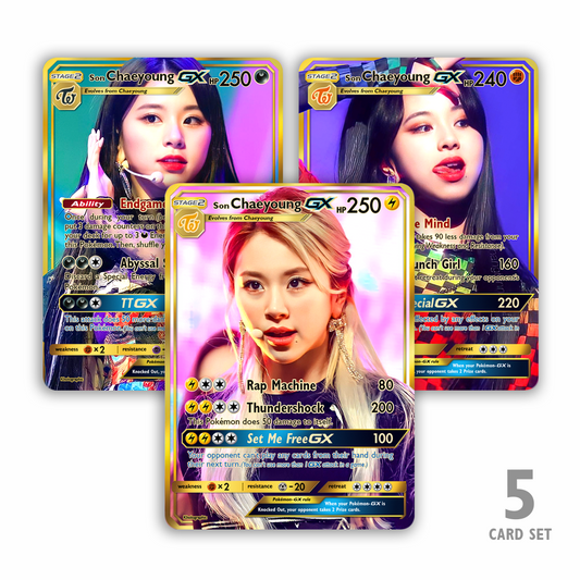 Twice Chaeyoung GX Gold Holographic Cards