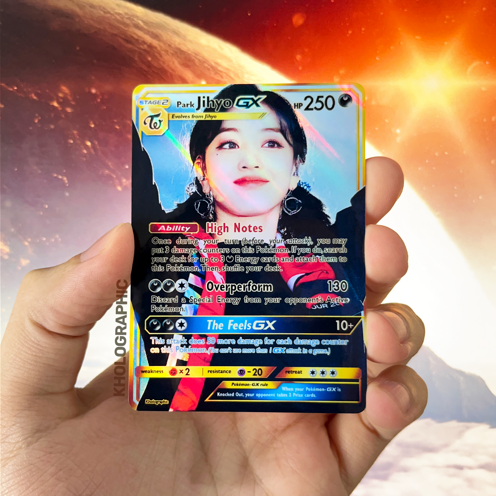 jhey holographic card Twice Jihyo GX Gold Holographic Cards – Kholographic