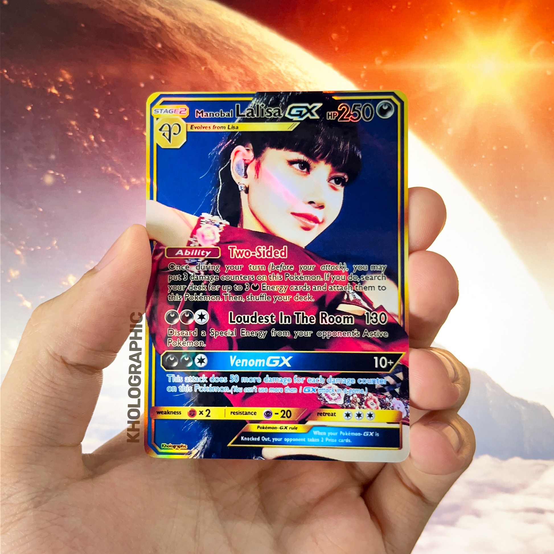 Blackpink Lisa GX Gold Holographic Cards – Kholographic Blackpink Lisa GX Gold Holographic Cards – Kholographic