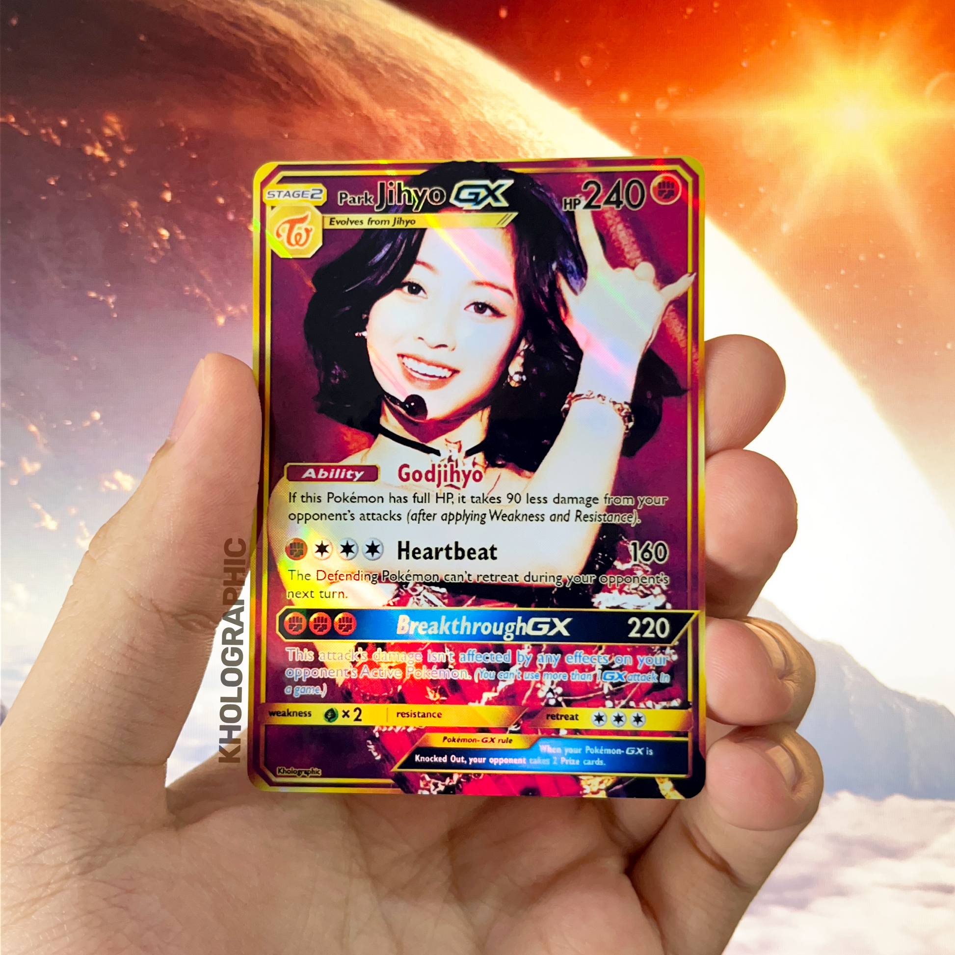 Twice Jihyo GX Gold Holographic Cards Kholographic Twice Jihyo GX Gold Holographic Cards Kholographic