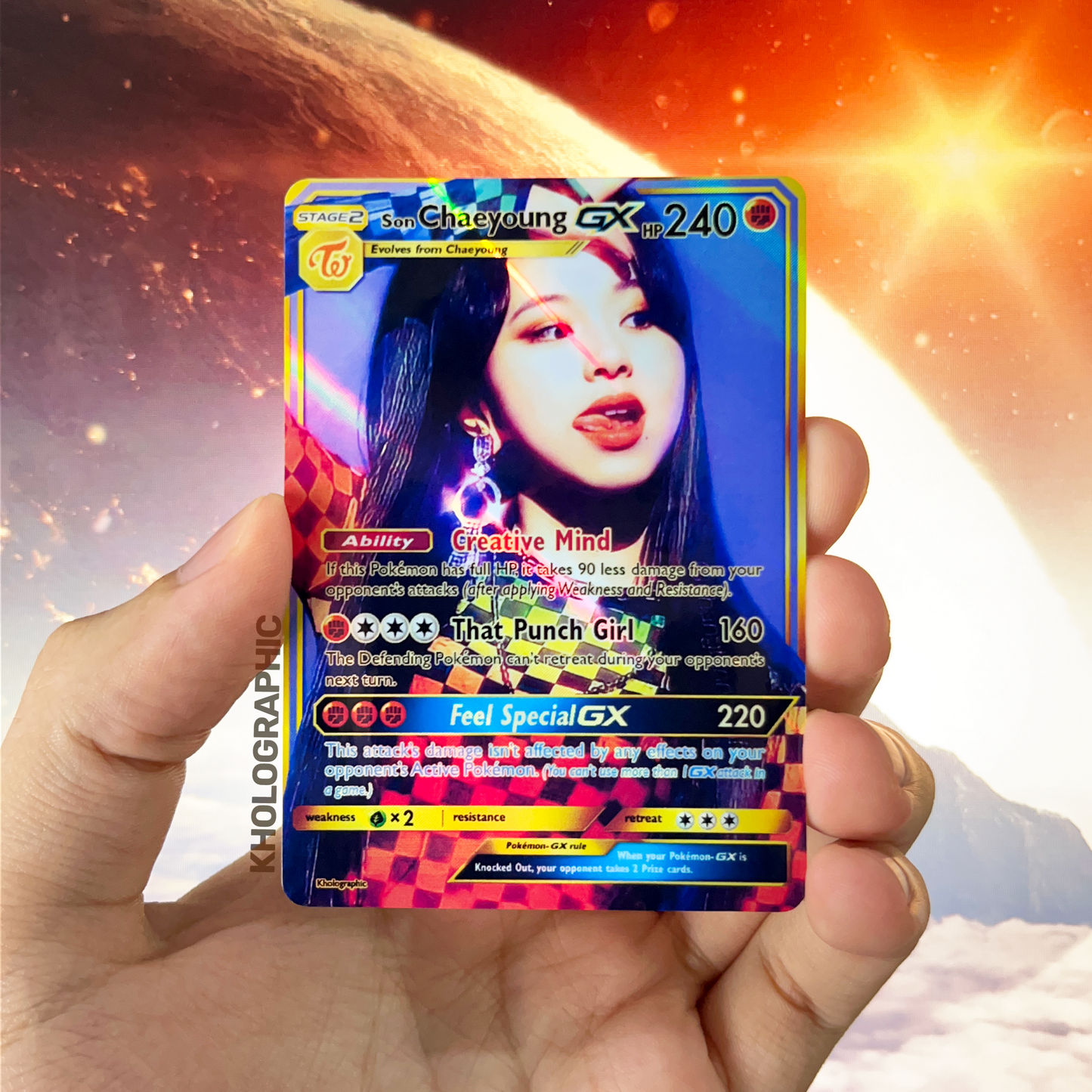 Twice Chaeyoung GX Gold Holographic Cards
