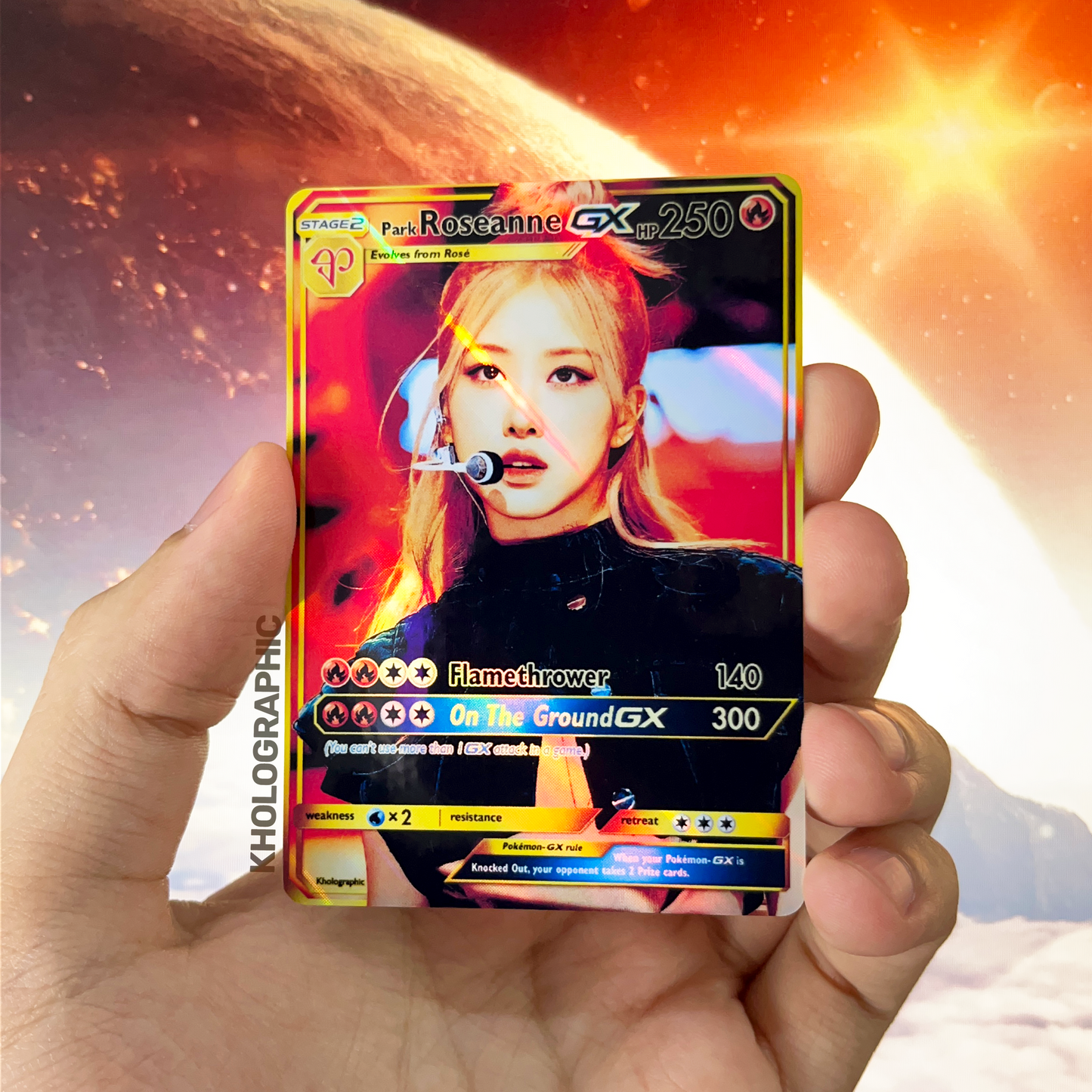 Blackpink Rose GX Gold Holographic Cards