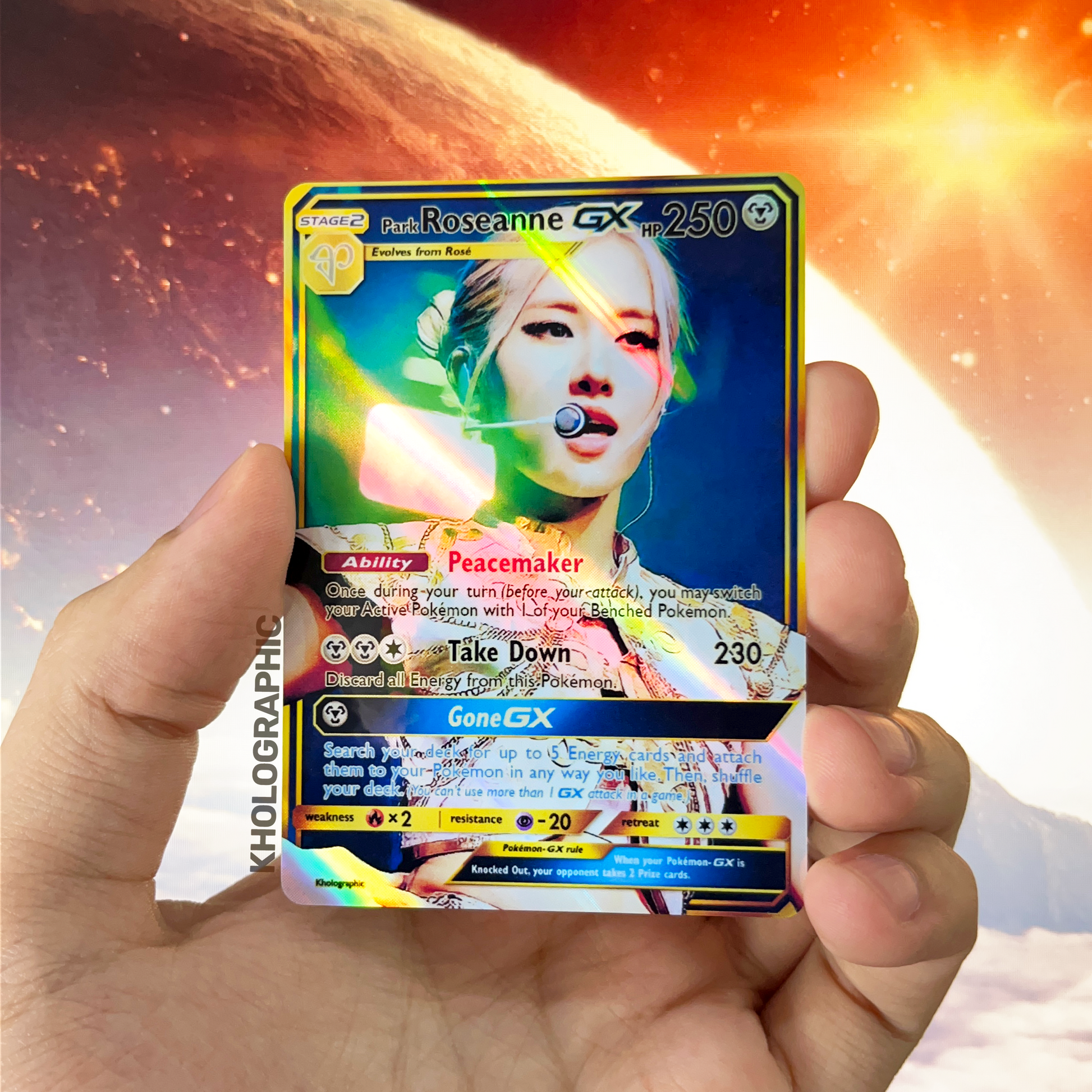 rose gold pokemon cards Blackpink Rose GX Gold Holographic Cards – Kholographic