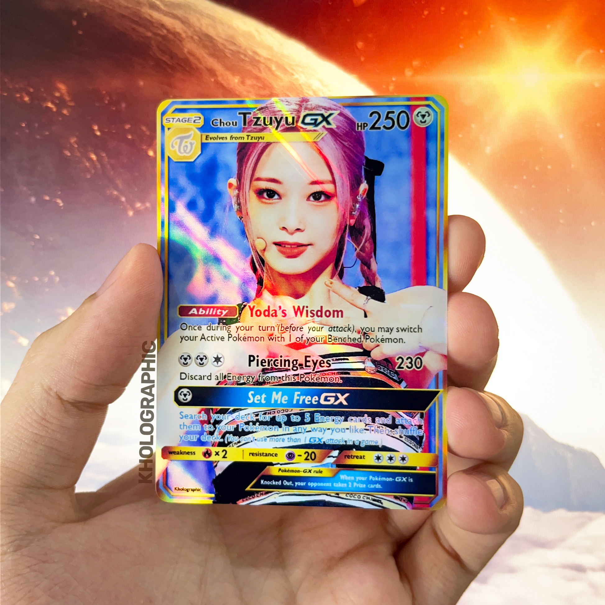 Twice Tzuyu GX Gold Holographic Cards Kholographic Twice Tzuyu GX Gold Holographic Cards Kholographic