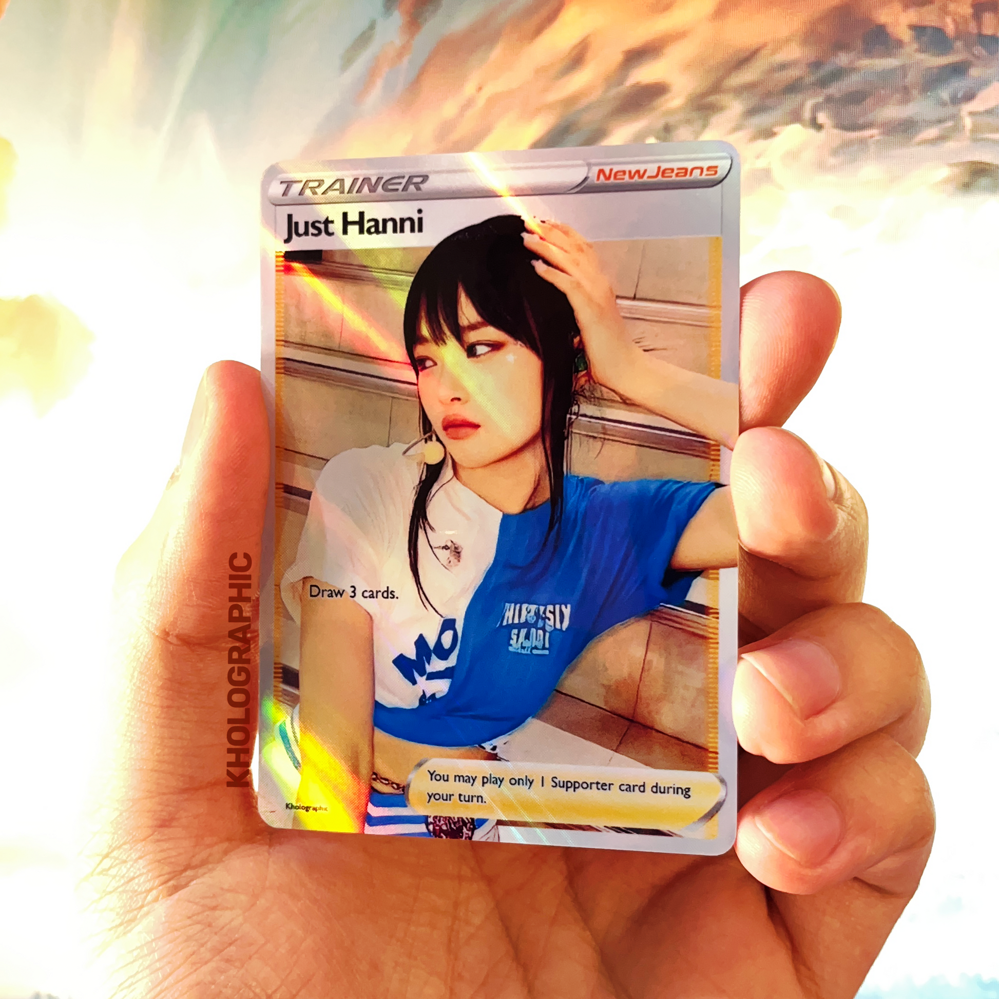 NewJeans Hanni Trainer Holographic Cards – Kholographic NewJeans Hanni Trainer Holographic Cards – Kholographic