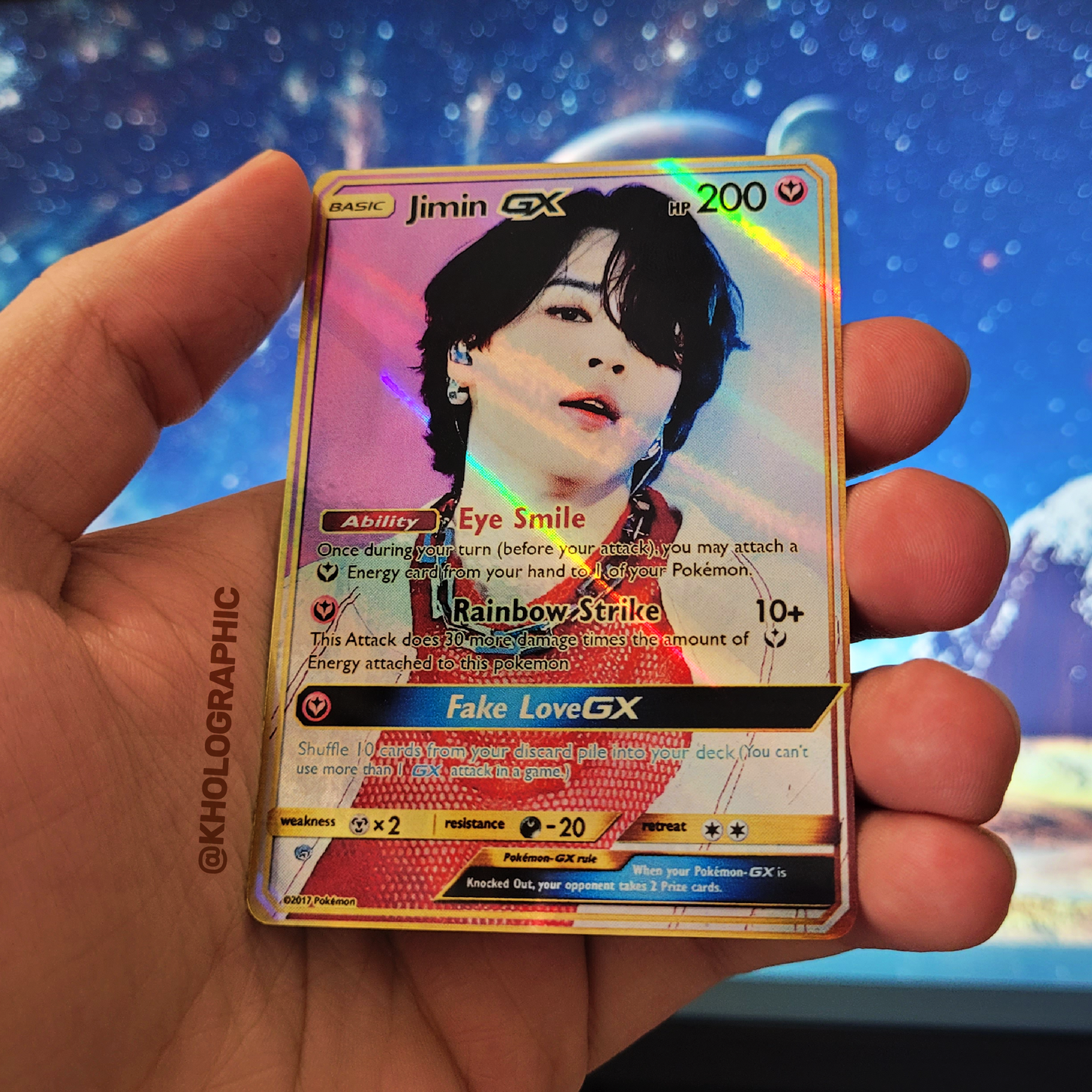 BTS Jimin GX Gold Holographic Cards