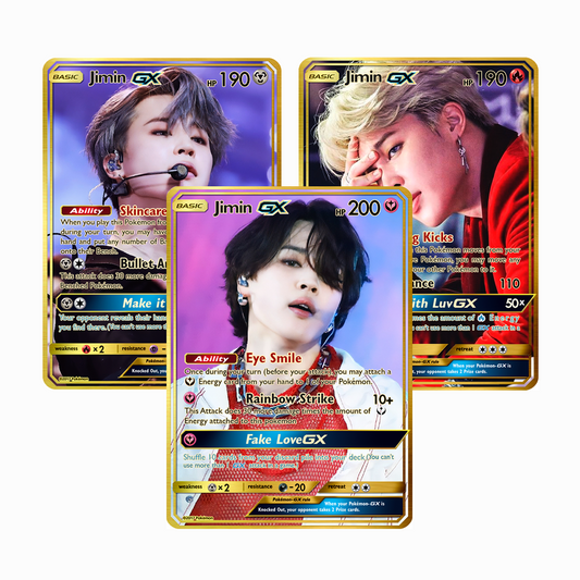 BTS Jimin GX Gold Holographic Cards