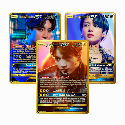 BTS Jungkook GX Gold Holographic Cards